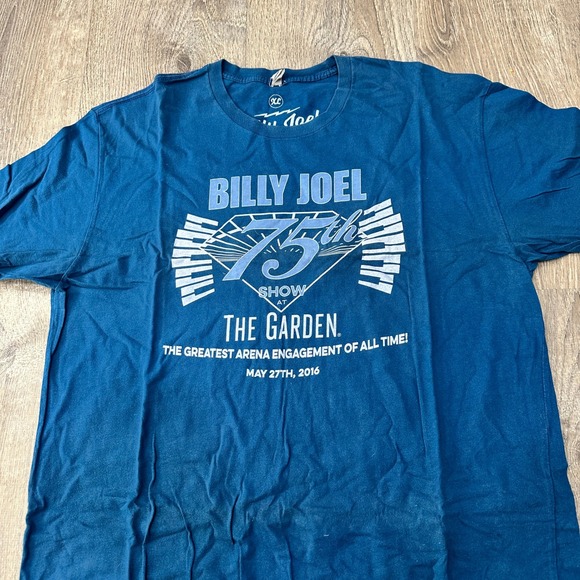 Billy Joel 75th Show Garden TShirt Mens XL Blue Official Barking Irons See PHOTO - Picture 3 of 11